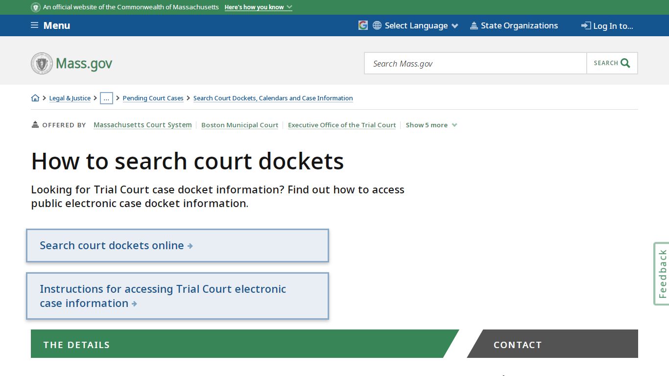 How to search court dockets | Mass.gov